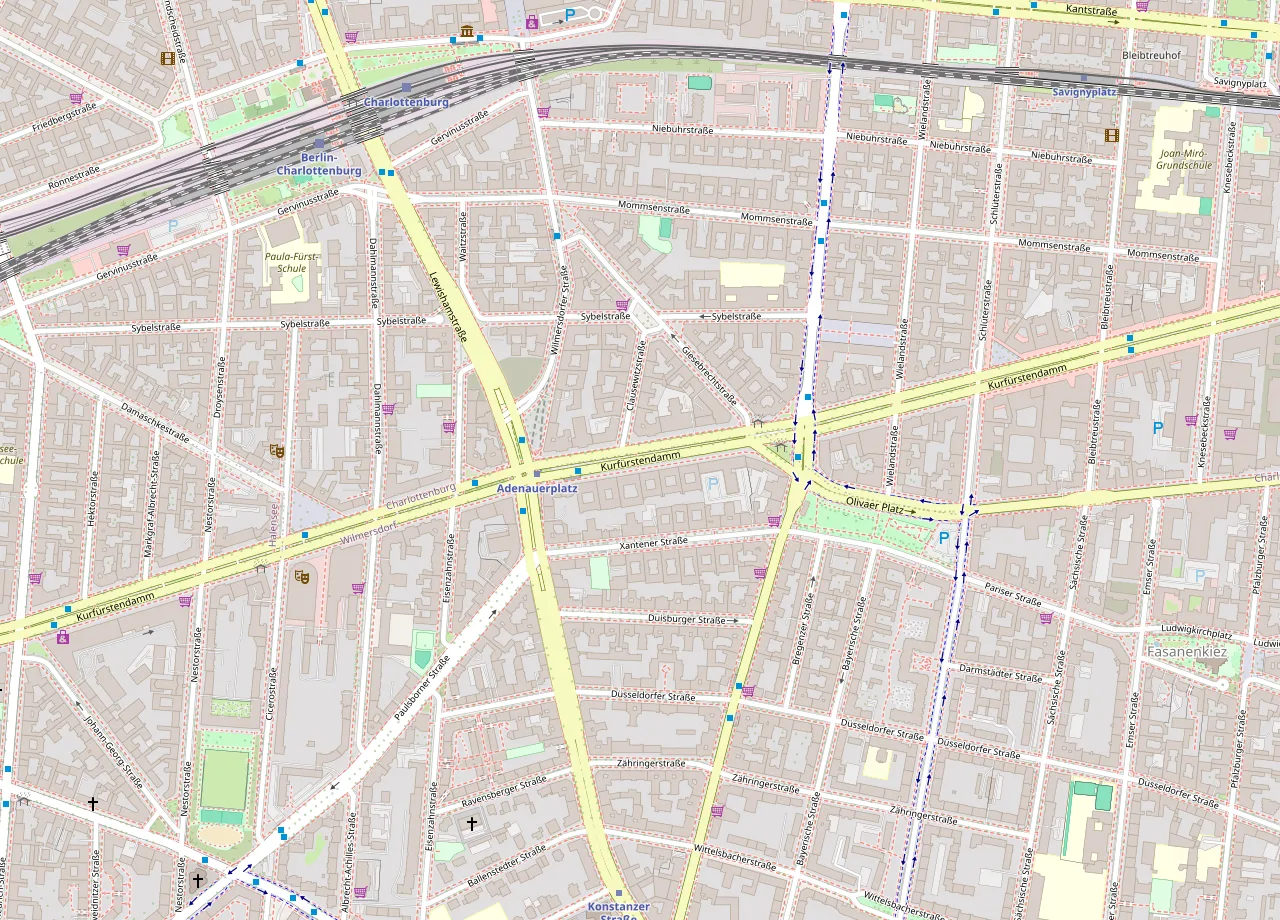Karte: Kurfürstendamm 173, 10707 Berlin-Charlottenburg